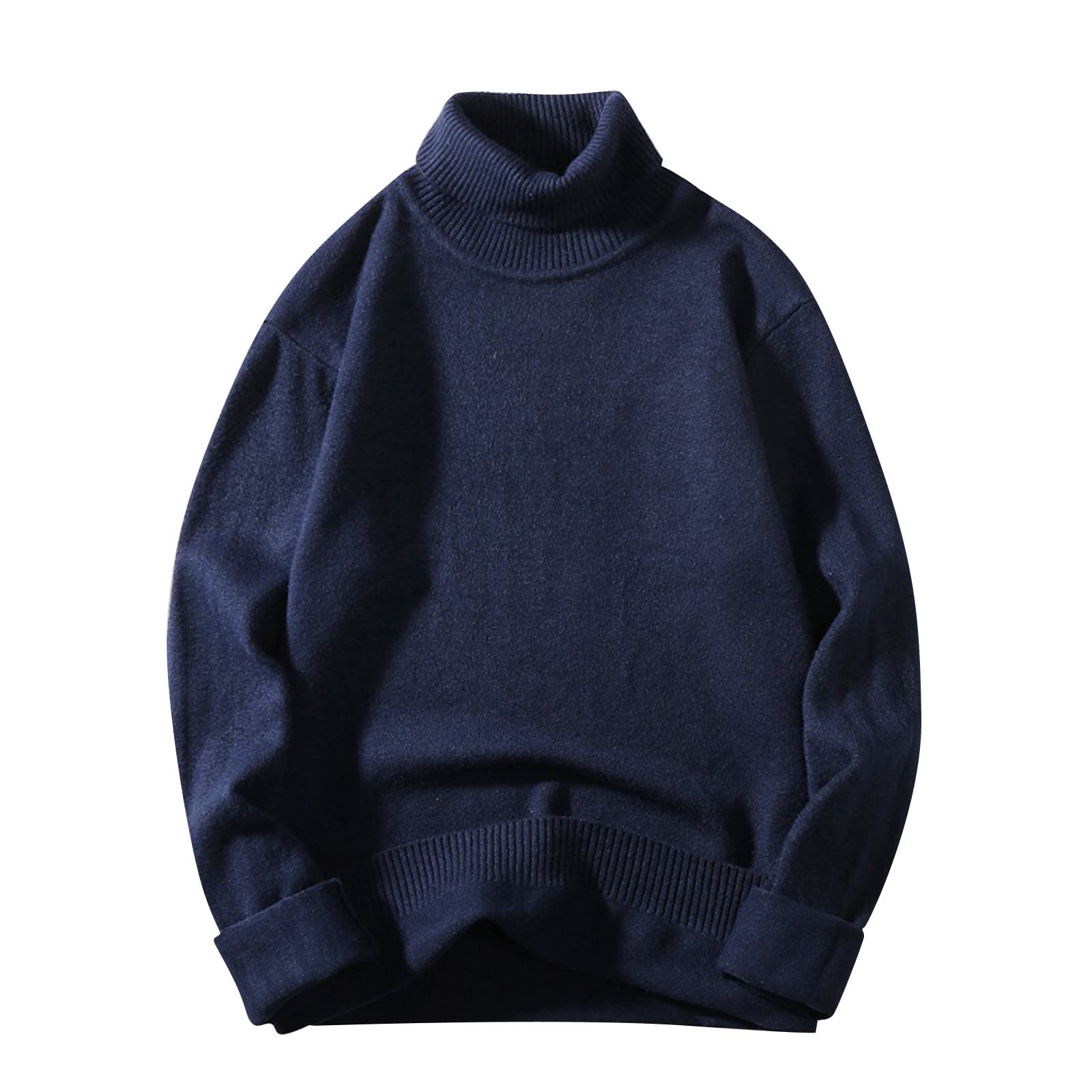 XIAXOGOOL Men Sweaters Fashion,Mens Turtleneck Sweater Pullover Casual Loose Fit Winter Long Sleeve Cable Knit Sweaters
