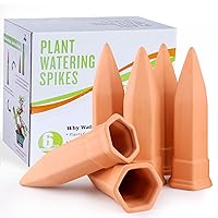 Self Watering Spikes, Set of 6 Pack Terracotta Plant Watering Spikes Devices for Outdoor and Indoor, Automatic Plant Waterer for Potted Plants, Wine Bottle Terra Cotta Watering Stakes for Vacation
