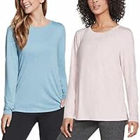 Skechers Ladies' Active Long Sleeve Tee 2 Pack (Mountain Spring/Burnished Lilac, Medıum)
