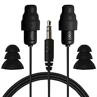 Plugfones Guardian in-Ear Earplug Earbud Hybrid - Noise Reduction in-Ear Headphones (Black)