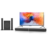 2 in 1 Separable Sound Bars for TV with Subwoofer, Bluetooth 5.0 Surround System for Home Theater, ARC/Optical/Aux/USB TV Speaker, Treble/Bass Adjust, 10 EQ Modes, Remote Included
