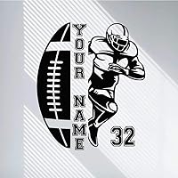 Personalized Custom Football Wall Decal - Choose Your Name - Numbers Custom Player Jerseys Vinyl Decal - Sticker Decor Kids Bedroom 10 (18x22 in)
