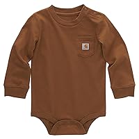 Carhartt Unisex Baby Long-sleeve Pocket BodysuitBodysuit