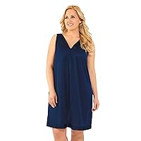 Exquisite Form 30807 Women's Plus Size Nylon Tricot Sleeveless Short Knee Length Nightgown (1X - 3X)