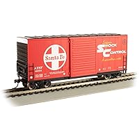 Bachmann Trains - High-Cube Box Car with Sliding Door - ATSF (Santa Fe) - HO Scale,Silver