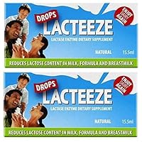 2 pack Lactase Enzyme Lacteeze Drops 15.5 ml Liquid
