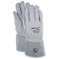 1255KGCL Cut Master 1255KGC Lined Full Leather Glove with 3.5” Lined Cuff, White