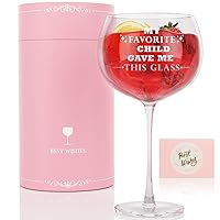 Mothers Day Gifts for Mom Wine Glass, 25OZ My Favorite Child Gave Me This Wine Gifts for Women, Birthday Gifts for Mom Mother in Law, Mom Gifts from Daughters Son Kids