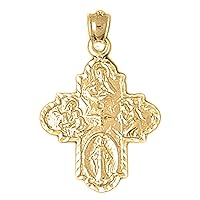 Silver 4-Way Cross Pendant | 14K Yellow Gold-plated 925 Silver 4-Way Cross Pendant