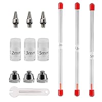 Uouteo 3PCS 0.2mm Airbrush Nozzle and Airbrush Needles Replacement Parts  for Airbrush Spray Gun