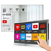 Soulaca Smart 22 inches Touchscreen Magic Mirror LED TV for Bathroom ATSC Tuner WiFi Bluetooth Integrated Vanishing Magic Mirror Full Touch Screen &Touch Key