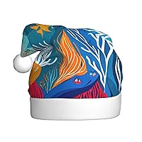 Colorful Tropical Sea Fishes Christmas Hat, Winter Snow Beanie for Xmas Party, Ideal Christmas & New Year Gifts, Festive Holiday Hat for Adults
