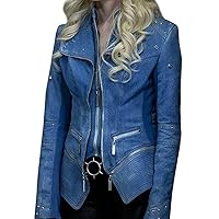 Perfect Fitted The Flash S4 Caitlin Snow Blue Frost Denim Jacket