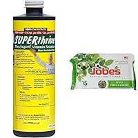 SUPERthrive VI30155 Plant Vitamin Solution, 1 Pint,Multi and Jobe’s Slow Release Tree and Shrub Fertilizer Spikes, 15 Count