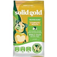 Solid Gold Dry Dog Food for Adult & Senior Dogs - Made with Oatmeal, Pearled Barley, and Fish Meal - Holistique Blendz Potato Free High Fiber Dog Food for Sensitive Stomach & Immune Support -24 LB