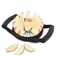 Newness Apple Slicer Corer, 16-Slice [Large Size] Durable Heavy Duty Apple Slicer Corer, Cutter, Divider, Wedger, Integrated Design Fruits & Vegetables Slicer for Apple, Potato, Onion and More, Black