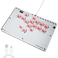 Borcham T16 All-Button Arcade Stick, Leverless Arcade Controler with DIY RGB & Turbo Functions, Compatible with PC/Ps3/Ps4/Switch/Steam Deck, Supports Hot Swap & SOCD