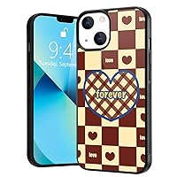 QISHANG Designed for iPhone 12 Mini,Shockproof Anti-scratch Protective Cover Soft TPU Hard Back Vintage Heart Checkerboard Pattern Slim Compatible with iPhone 12 Mini Case for Girls Women Kids