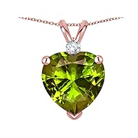 8mm Heart Shape Solid 10k Gold Classic Heart Pendant Necklace