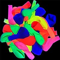 310 Pieces Large UV Neon Balloons 14 Inch Blacklight Glow in the Dark Balloons 7 Colors Neon Fluorescent Glow Balloons Birthday Wedding Neon Party Supplies and Decorations for Blacklight Party