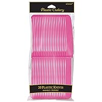 Bright Pink Plastic Knives (Pack Of 20) - Eco-Friendly, Durable & Eye-catching, Perfect For Parties & Events