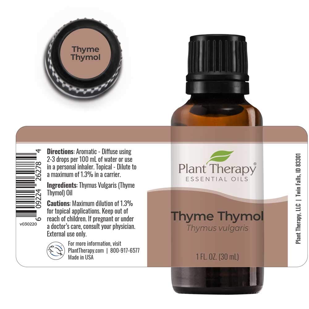 Plant Therapy Thyme Thymol Essential Oil 100% Pure, Undiluted, Natural Aromatherapy, Therapeutic Grade 30 Milliliter (1 Ounce)
