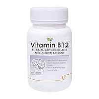 Vitamin B12 with B1, B5, B6, B9(Folic Acid), Alpha Lipoic Acid ALA & Inositol Supplements | Energy Management | Antioxidant | 60 Tablets