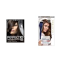 Clairol Perfect 10 By Nice 'N Easy Hair Color Kit (Pack of 2), 005A Medium Ash Brown with Easy Root Touch-Up Hair Coloring Tools, 5a Medium Ash Brown