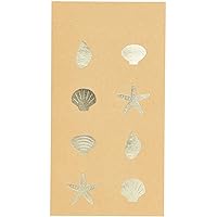 Rico 32 Shells & Starfish Stickers, Seaside Gold Stickers, Under The Sea Party Favours, Seaside Crafts, Beach Crafts, Starfish Crafts