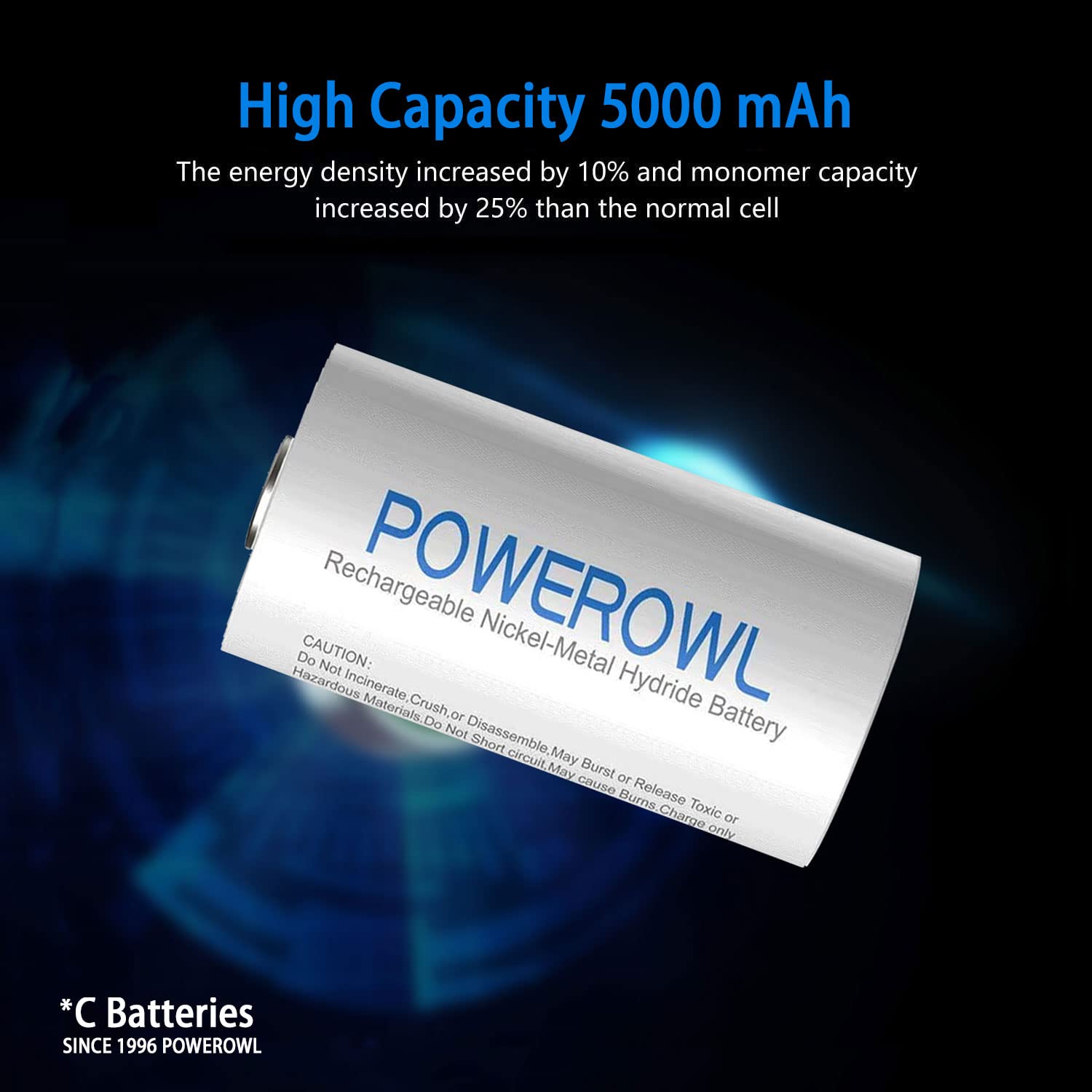 Smart Battery Charger with Rechargeable Batteries Kit, AA 2800mAh-Qty8, AAA 2800mAh-Qty8, D 10000mAh-Qty4, C 5000mAh-Qty4