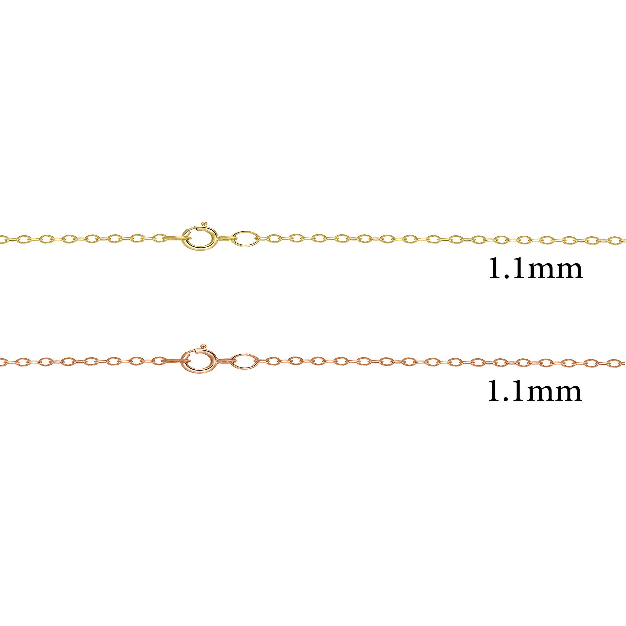 TOUSIATTAR 14k Rose Gold Filled Cable Chain Necklace Pendant 16-18 Inches 1.1 MM Gauge 18
