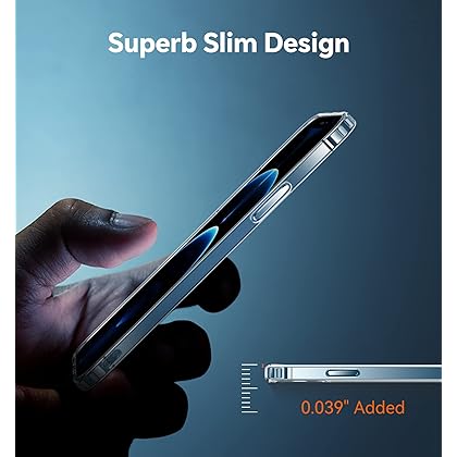 Elando for iPhone 12 Pro Max Case, Anti-Yellowing Clear Phone Case, Super Slim Phone Case (0.39