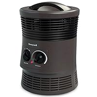Honeywell HHF360V 360 Degree Surround Fan Forced Heater with Surround Heat Output Charcoal Grey Energy Efficient Portable Heater with Adjustable Thermostat & 2 Heat Settings, Small