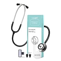 FriCARE Stethoscope - Black Stethoscopes for Nurses Medical Nursing Students - Classic Stainless Steel Estetoscopio, StethoMedic Essentials, Back to School Budget Model with Lifetime Warranty, 30 inch