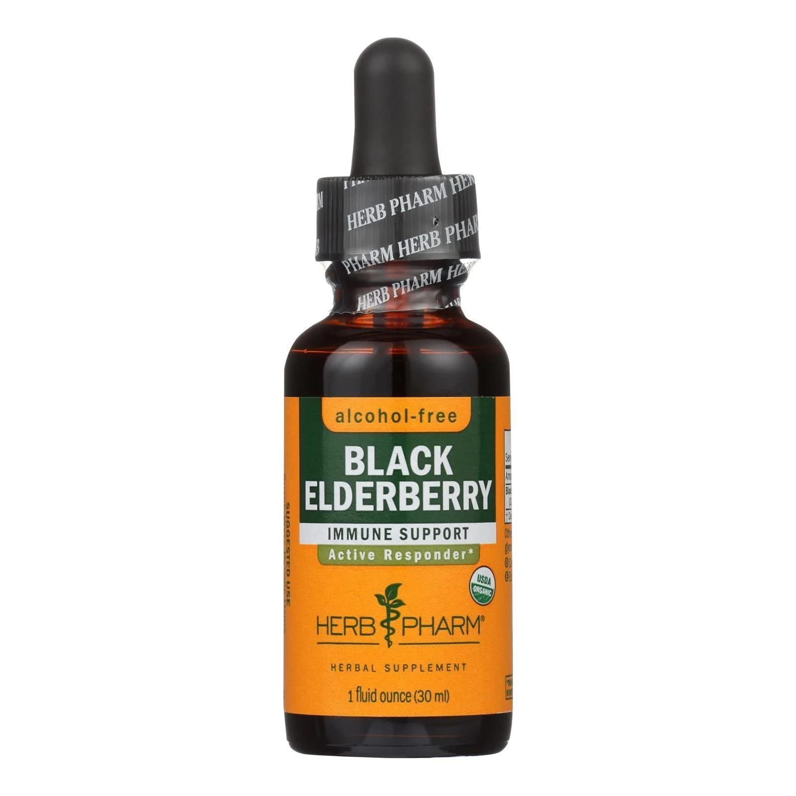 HERB PHARM Organic Black Elderberry Glycerite, 1 FZ