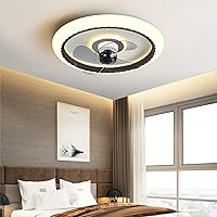 Fans with Ceiling Lights for Bedroom 3 Speed Kids Silent Fan with Remote Control and App Led Dimmable Ceiling Lights with Timer for Living Room Dining Room Fan Lighting/Brown