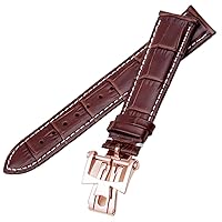 19mm 20mm 21mm 22mm Genuine Leather Watch Band for Vacheron Constantin Patrimony VC Men and Women Black Brown Cowhide Strap (Color : Picture Color 2, Size : 21mm)