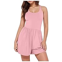 Summer Rompers Juniors Solid Jumpsuit With 4 Pockets Bell Jumpsuit for Women