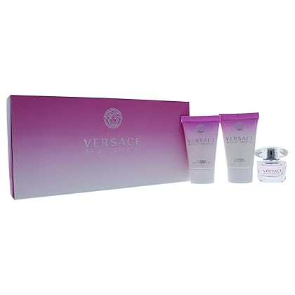 Versace Versace Bright Crystal By Versace for Women - 3 Pc Gift Set 5ml Edt Splash, 2x25ml Shower Gel, Body, 3count