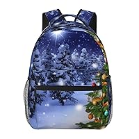 Christmas Tree Printed Lightweight Backpack Travel Laptop Bag Gym Backpack Casual Daypack