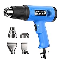 1800W Heat Gun, GoGonova Heavy Duty Soldering Hot Air Gun, Stepless  Adjustment 122℉ to 1202℉ with Application Icon, Dual Airflow, Compact  Design with 5 Nozzles for Shrink Tubing, Wrap, Crafts(Blue) 