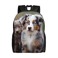 Australian Shepherd Laptop Backpack Water Resistant Travel Backpack Business Work Bag Computer Bag For Women Men