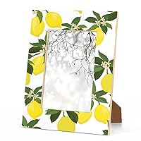 Fruit Yellow Lemon Wood Picture Frames Can Display 4X6 6x4 Inch Photos.Frames Can be Displayed Vertically or Horizontally With Hooks and Brackets