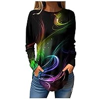 Long Sleeve Shirts for Women Crop Top Tee Fall Tops 2023 Trendy Fashion Casual Print Pullover Blouse Womens Tops