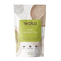 Waka Tea Powder — Green Instant Tea Travel Size/Sample Packet — 100% Tea Leaves — 20 Servings for Hot or Iced Tea