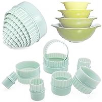8 Pcs Stacked Display Stands for Mixing Bowls, Stackable Bowl Display Stand, Mint Green Stacker for Mixing Bowl Set, Plastic Stacking Rings for Nesting Bowls, Bowl Organizer for Kitchen Cabinets