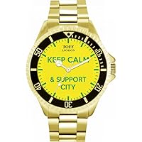 Football Keep Calm and Support City Fans Mens Watch