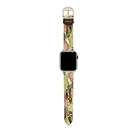 Ted Baker Green & Nude Floral Print Leather Strap for Apple Watch® (Model: BKS42F104B0)