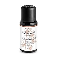 Ellia Cedarwood Aromatherapy Essential Oil | 15 mL, 100% Pure, Therapeutic Grade, Rich, Warming Woody Blend Scent | Use in A Diffuser or Topically to Moisturize Skin | Ellia