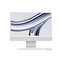 2023 iMac All-in-One Desktop Computer with M3 chip: 8-core CPU, 8-core GPU, 24-inch Retina Display, 8GB Unified Memory, 256GB SSD Storage, Matching Accessories. Works with iPhone/iPad; Silver